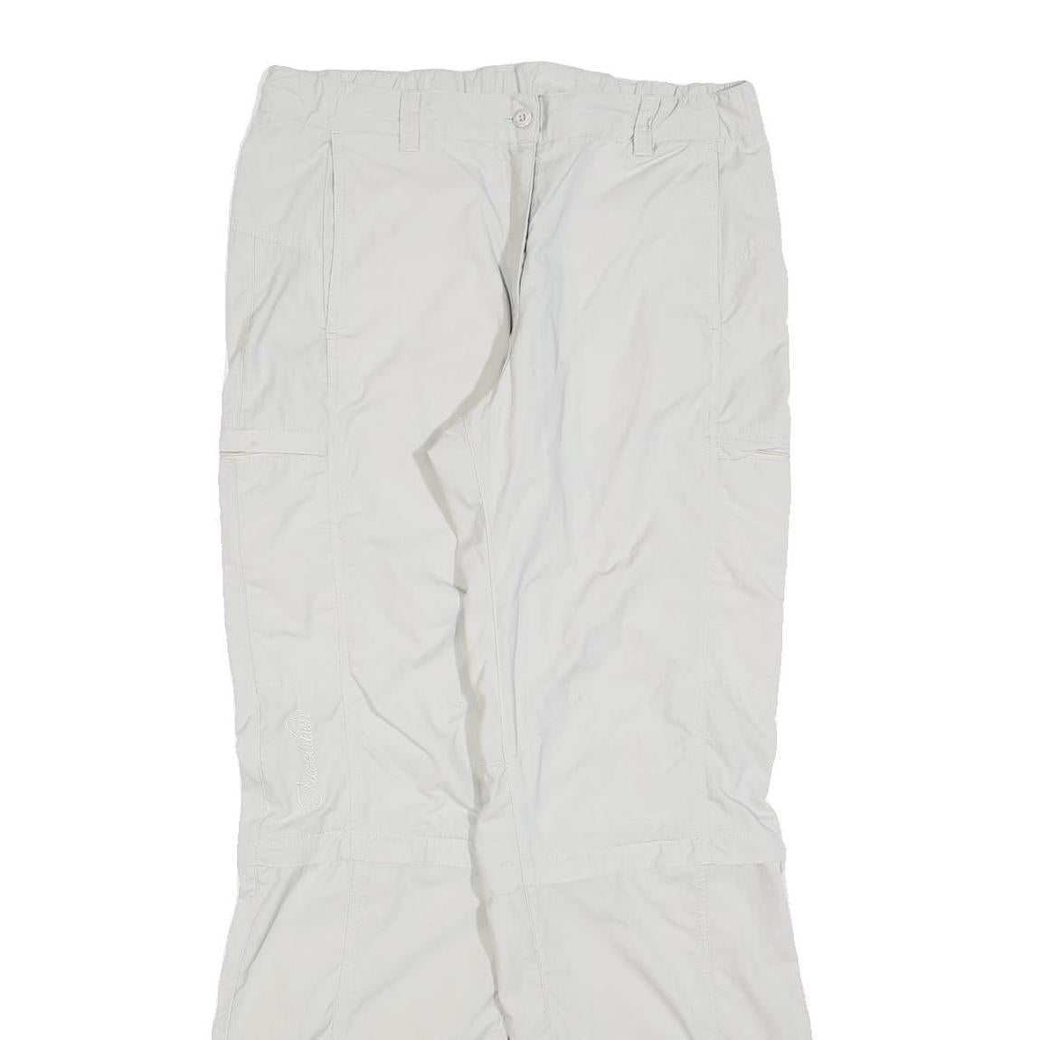 TREVOLUTION Mens Regular Fit Beige Polyester Blend Zip Trousers W32 L32 Casual