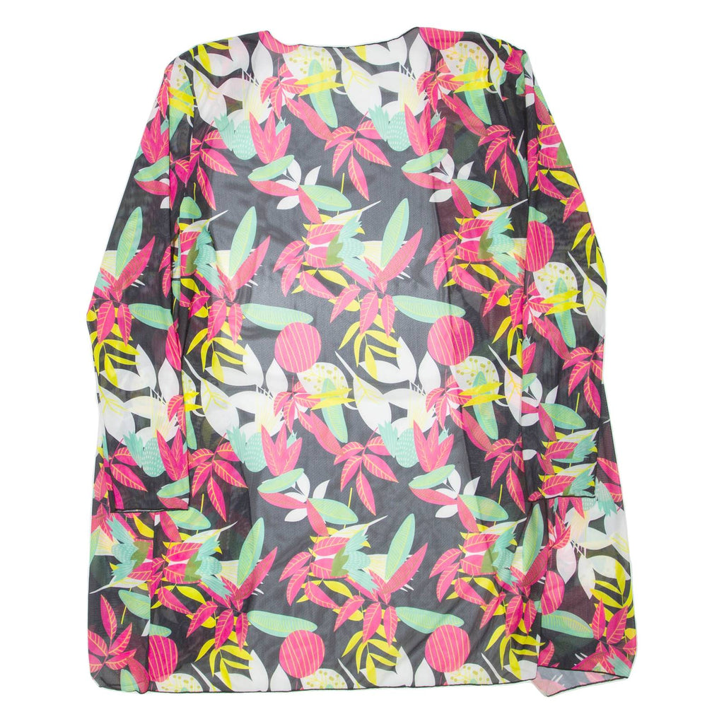 Womens Kimono Top Black Long Sleeve Floral M