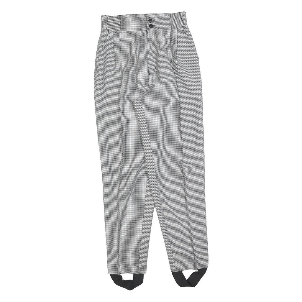 TIAFUN Womens Wool Blend Slim Black & White Check Trousers W26 L28 Elegant