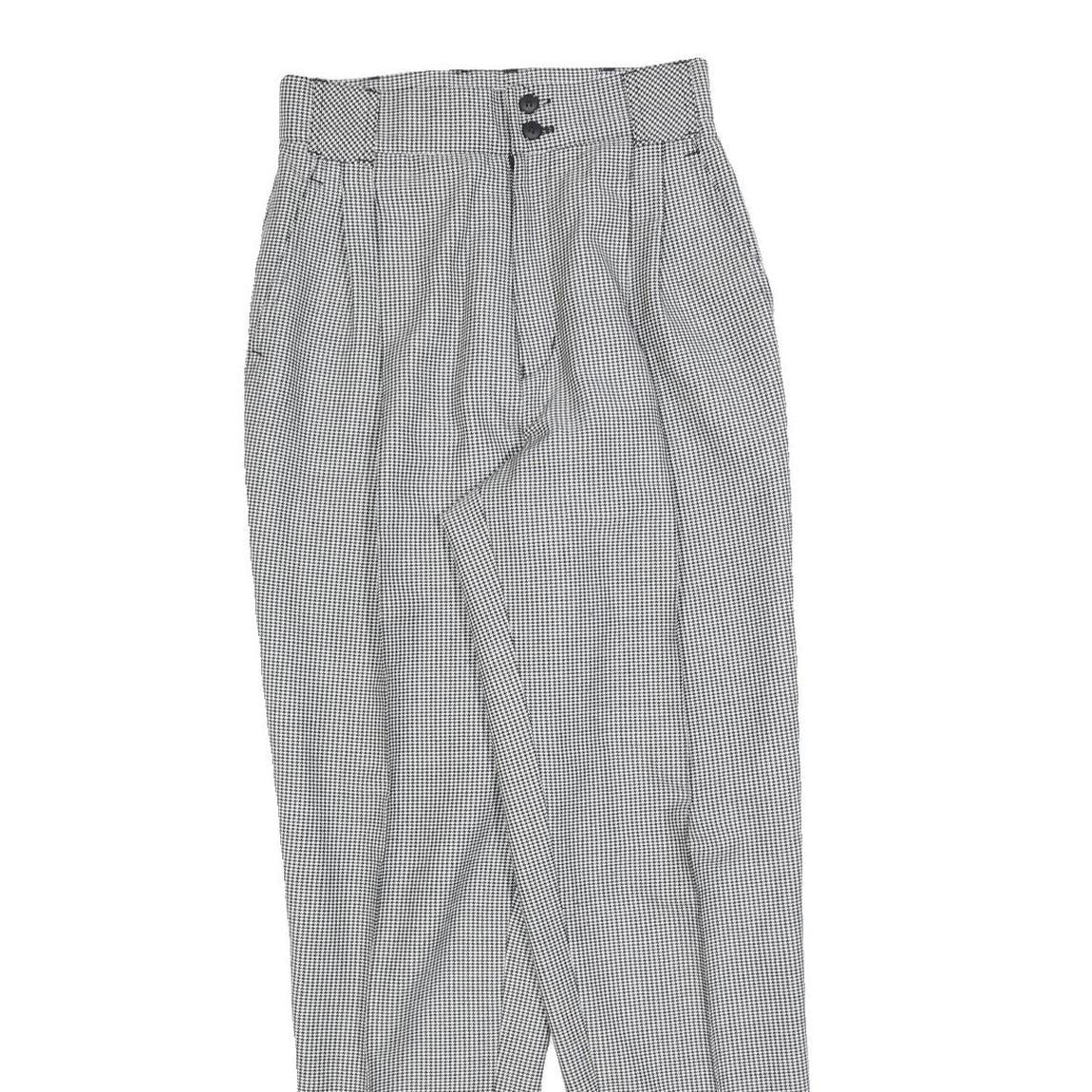 TIAFUN Womens Wool Blend Slim Black & White Check Trousers W26 L28 Elegant