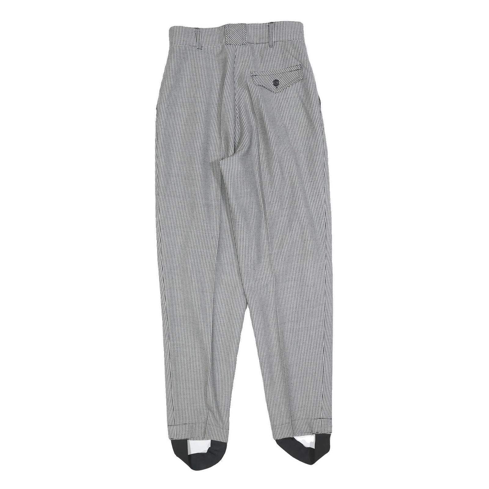 TIAFUN Womens Wool Blend Slim Black & White Check Trousers W26 L28 Elegant