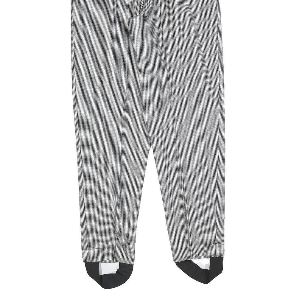 TIAFUN Womens Wool Blend Slim Black & White Check Trousers W26 L28 Elegant