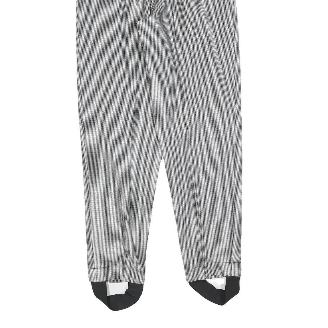 TIAFUN Womens Wool Blend Slim Black & White Check Trousers W26 L28 Elegant