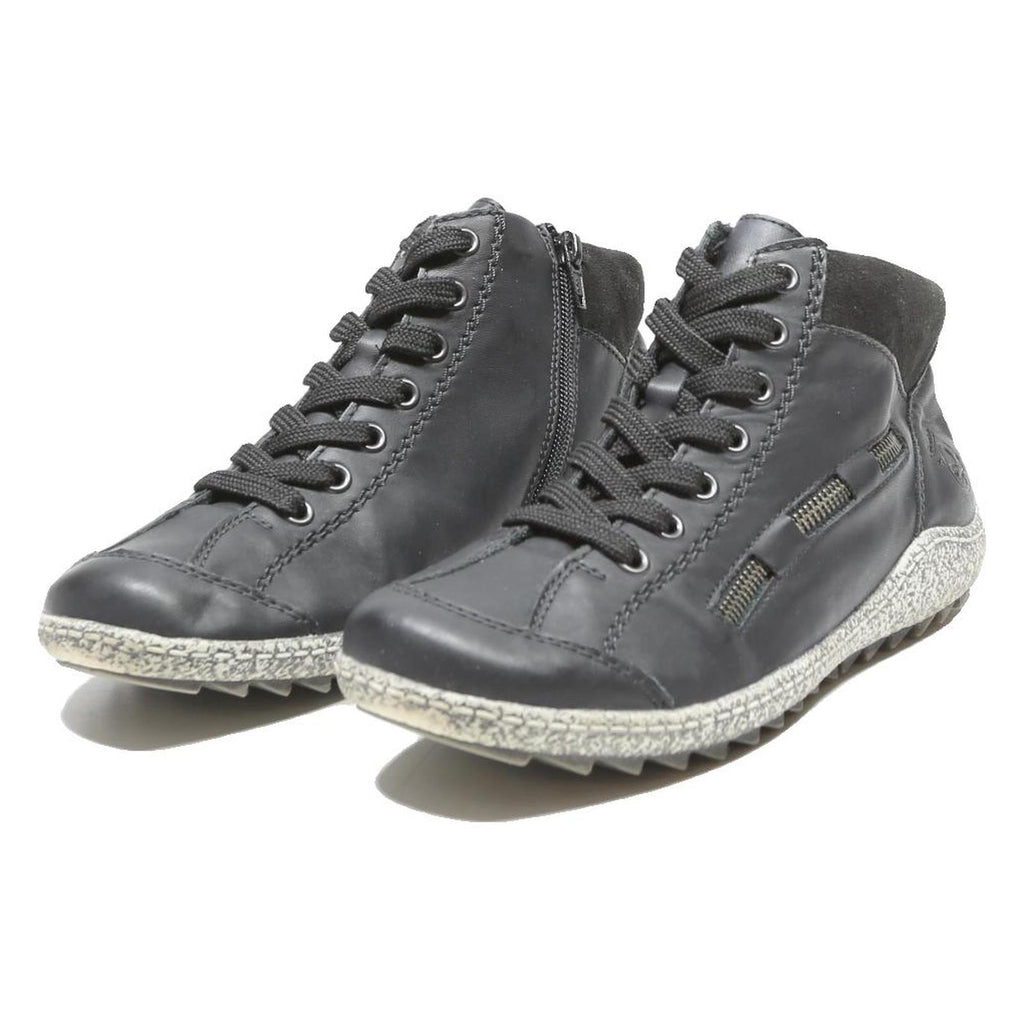 RIEKER Mens Black Lace-Up Leather Ankle Boots UK 6 Comfortable Casual Footwear