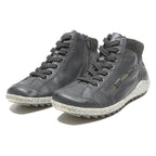 RIEKER Mens Black Lace-Up Leather Ankle Boots UK 6 Comfortable Casual Footwear