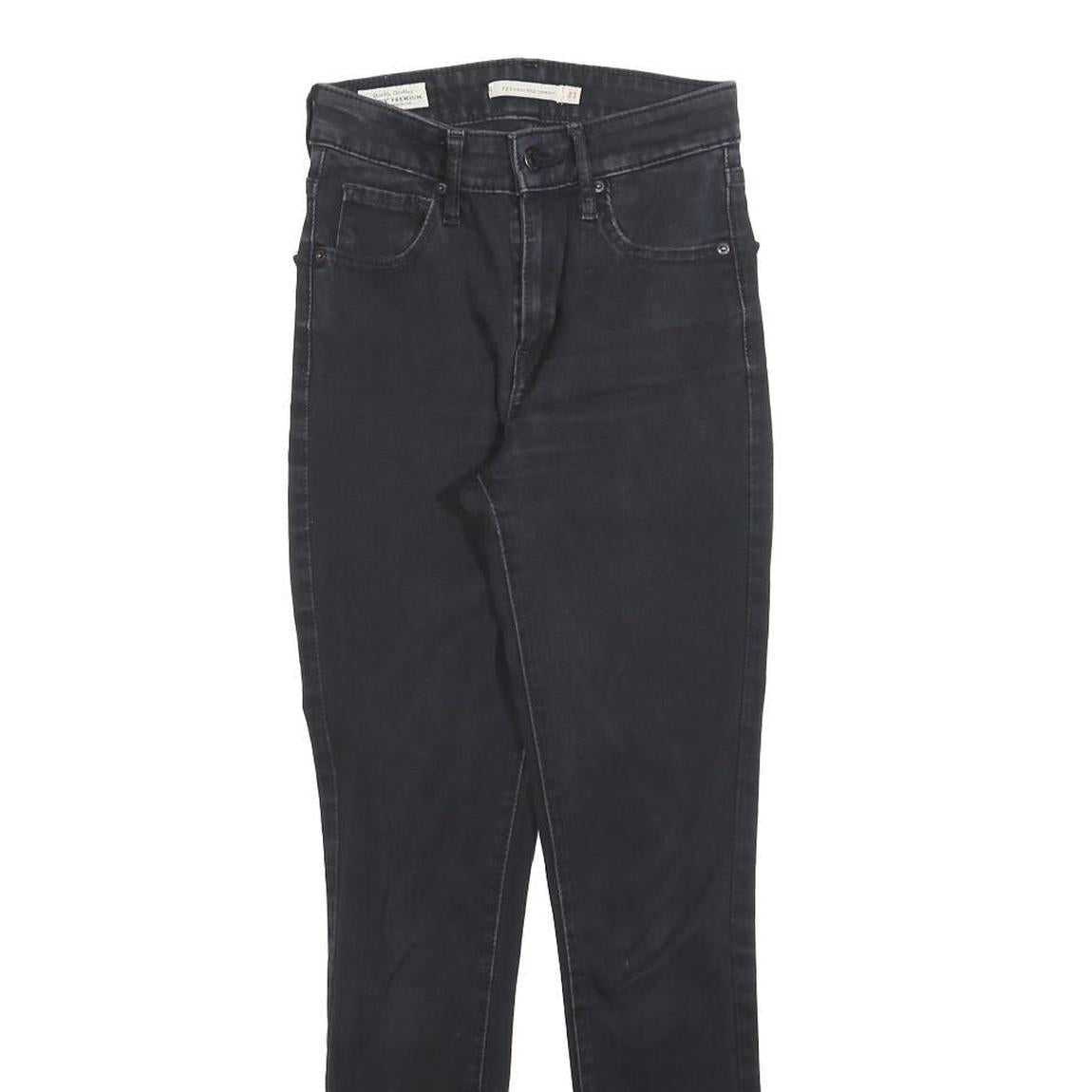 LEVI'S 721 Womens Jeans Black Slim Skinny Denim Dark W23 L28 Stretch Fashion