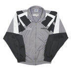 ADIDAS Mens Grey Black White Colourblock Track Jacket M Polyester Blend Zip