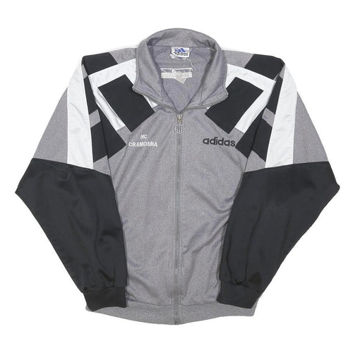 ADIDAS Mens Grey Black White Colourblock Track Jacket M Polyester Blend Zip