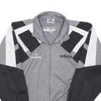 ADIDAS Mens Grey Black White Colourblock Track Jacket M Polyester Blend Zip