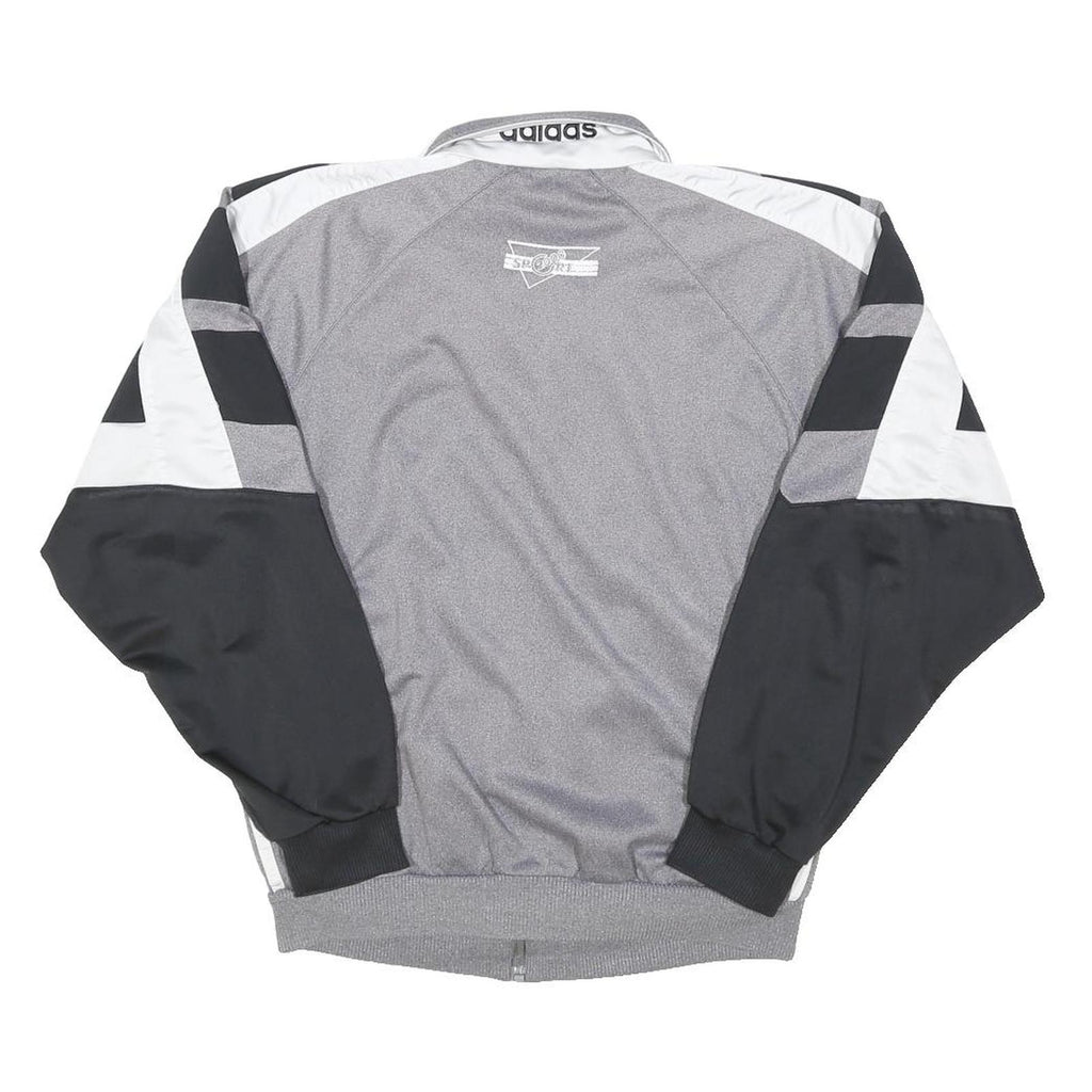 ADIDAS Mens Grey Black White Colourblock Track Jacket M Polyester Blend Zip