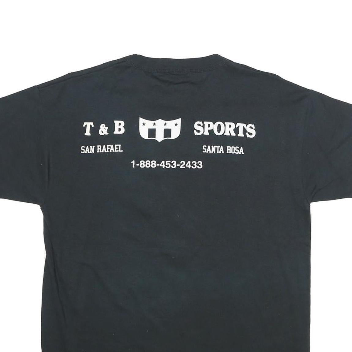 RUSSELL ATHLETIC Mens Black Pirate Basketball Camp T-Shirt M Short Sleeve Crew