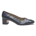 SALVATORE FERRAGAMO Womens Block Heels Leather Black UK 8 Elegant Classic Pump