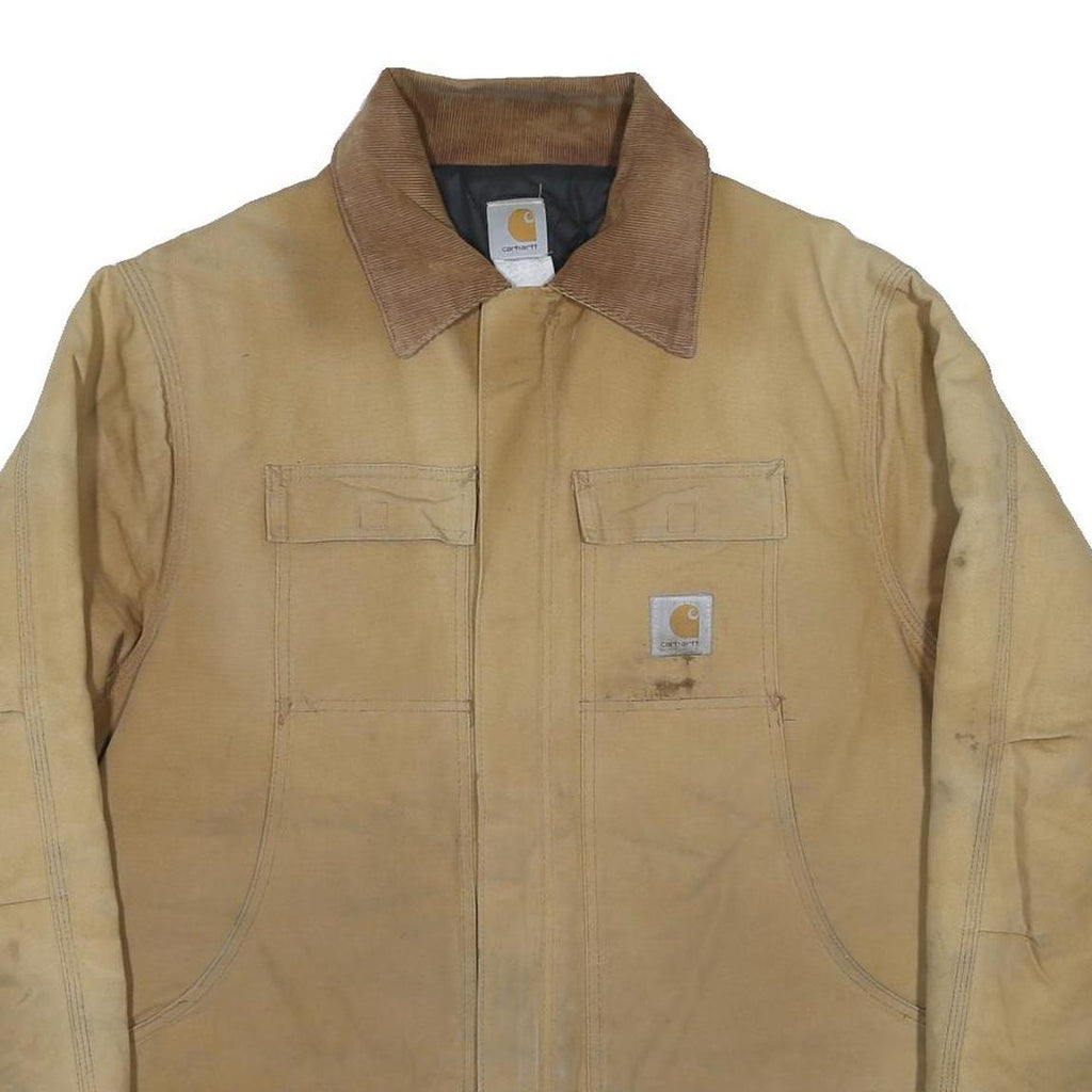 CARHARTT Arctic Traditional Canvas Mens Beige Workwear Cotton Lined Jacket 2XL