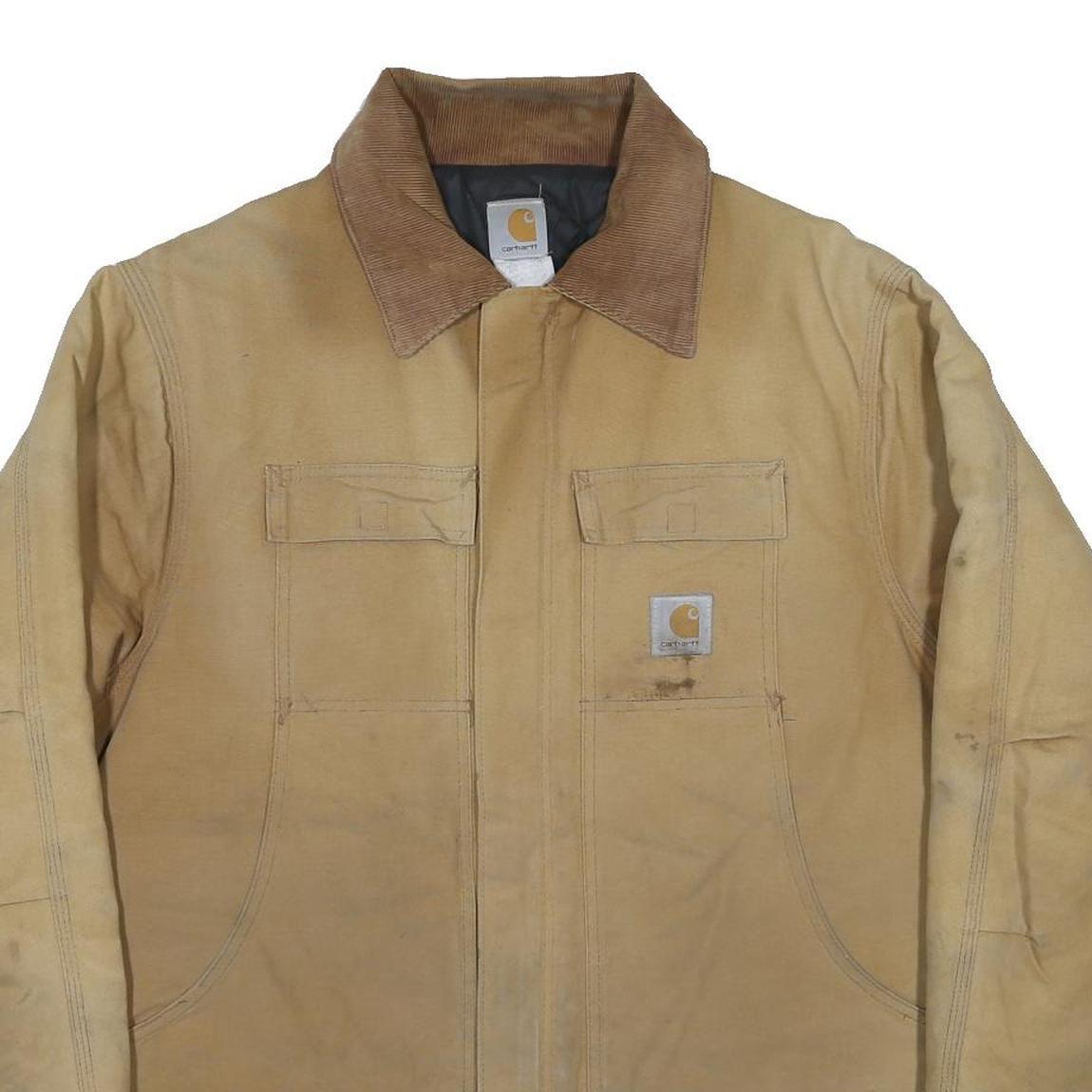 CARHARTT Arctic Traditional Canvas Mens Beige Workwear Cotton Lined Jacket 2XL