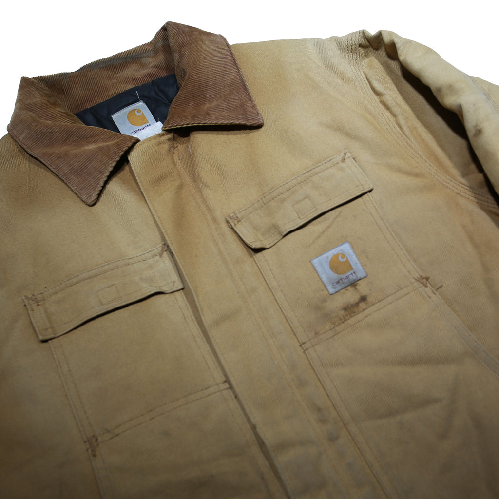 CARHARTT Arctic Traditional Canvas Mens Beige Workwear Cotton Lined Jacket 2XL