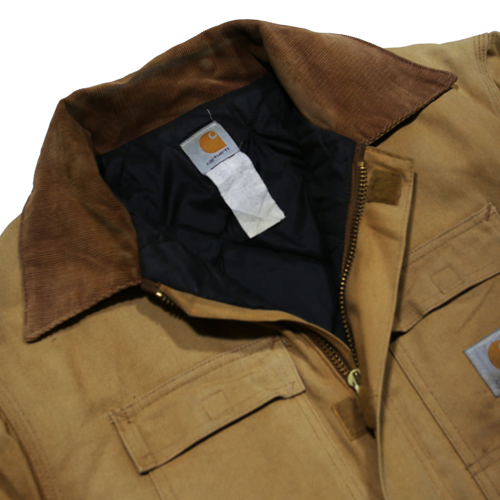 CARHARTT Arctic Traditional Canvas Mens Beige Workwear Cotton Lined Jacket 2XL