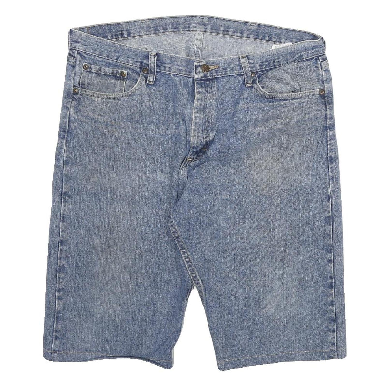 WRANGLER Mens Denim Blue Casual Shorts 2XL W36 Cotton Blend Relaxed Fit