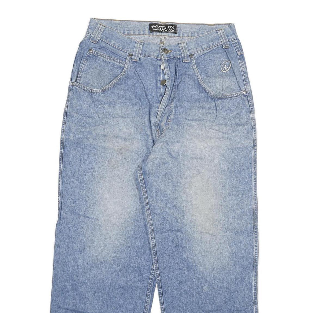 INTROW Womens Blue Relaxed Straight Denim Medium W32 L29 Button Closure Jeans