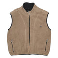 CHAMPION Mens Beige Zip Sleeveless Fleece Jacket M Polyester Casual Outdoor