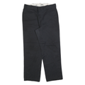 DICKIES Mens Cotton Blend Black Regular Fit Straight Leg Trousers W36 L30