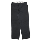 DICKIES Mens Cotton Blend Black Regular Fit Straight Leg Trousers W36 L30