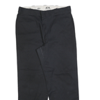 DICKIES Mens Cotton Blend Black Regular Fit Straight Leg Trousers W36 L30
