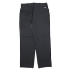 DICKIES Mens Cotton Blend Black Regular Fit Straight Leg Trousers W36 L30