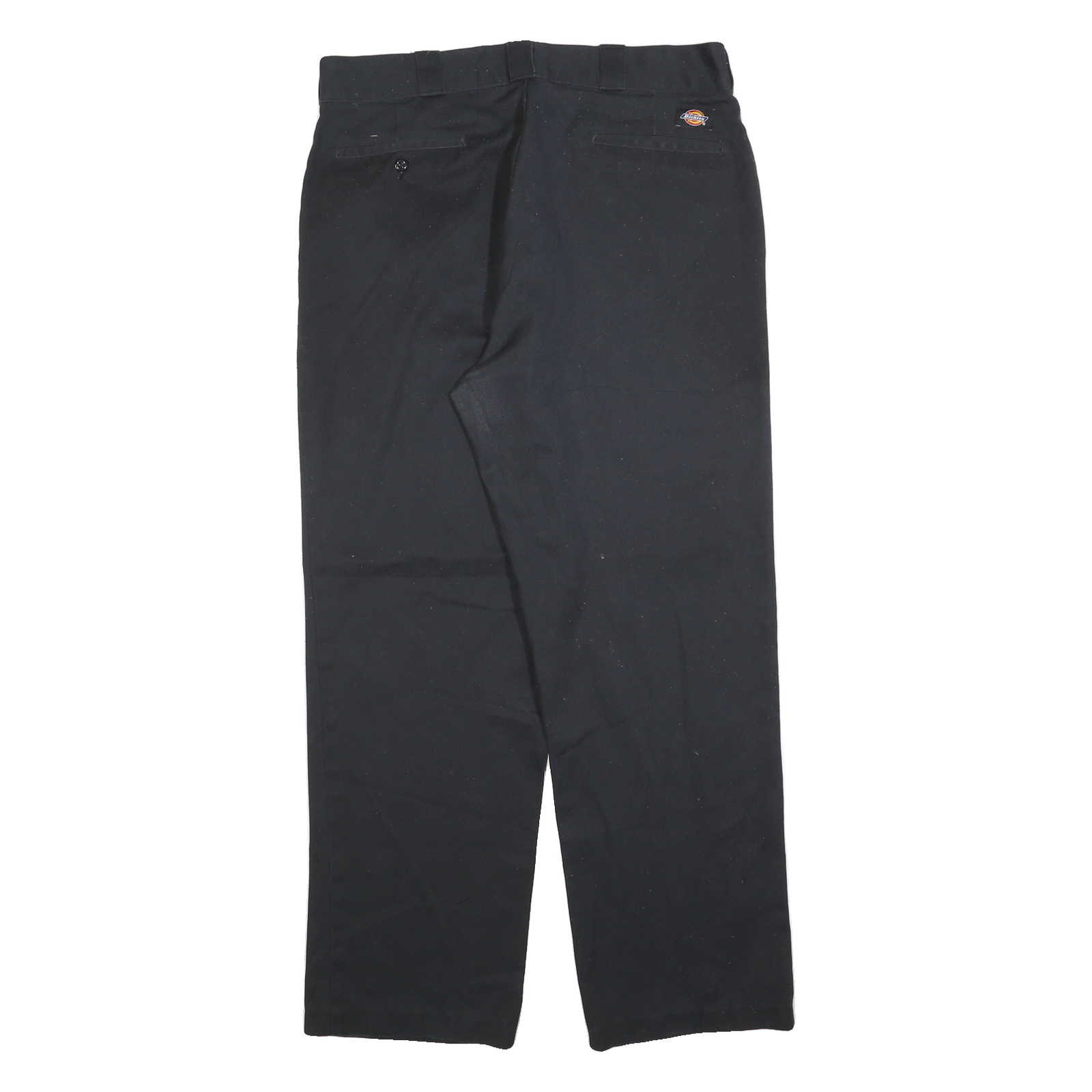 DICKIES Mens Cotton Blend Black Regular Fit Straight Leg Trousers W36 L30