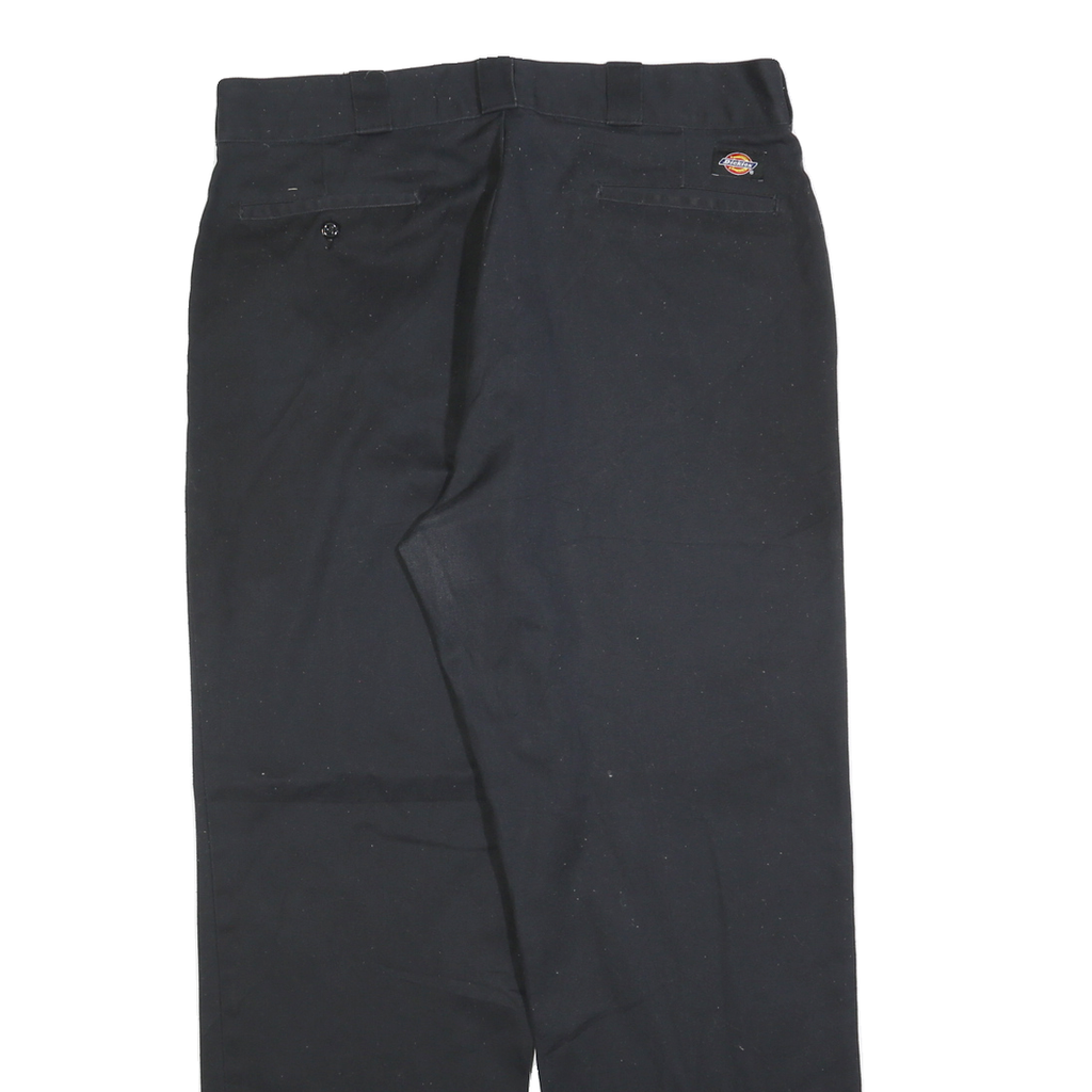 DICKIES Mens Cotton Blend Black Regular Fit Straight Leg Trousers W36 L30