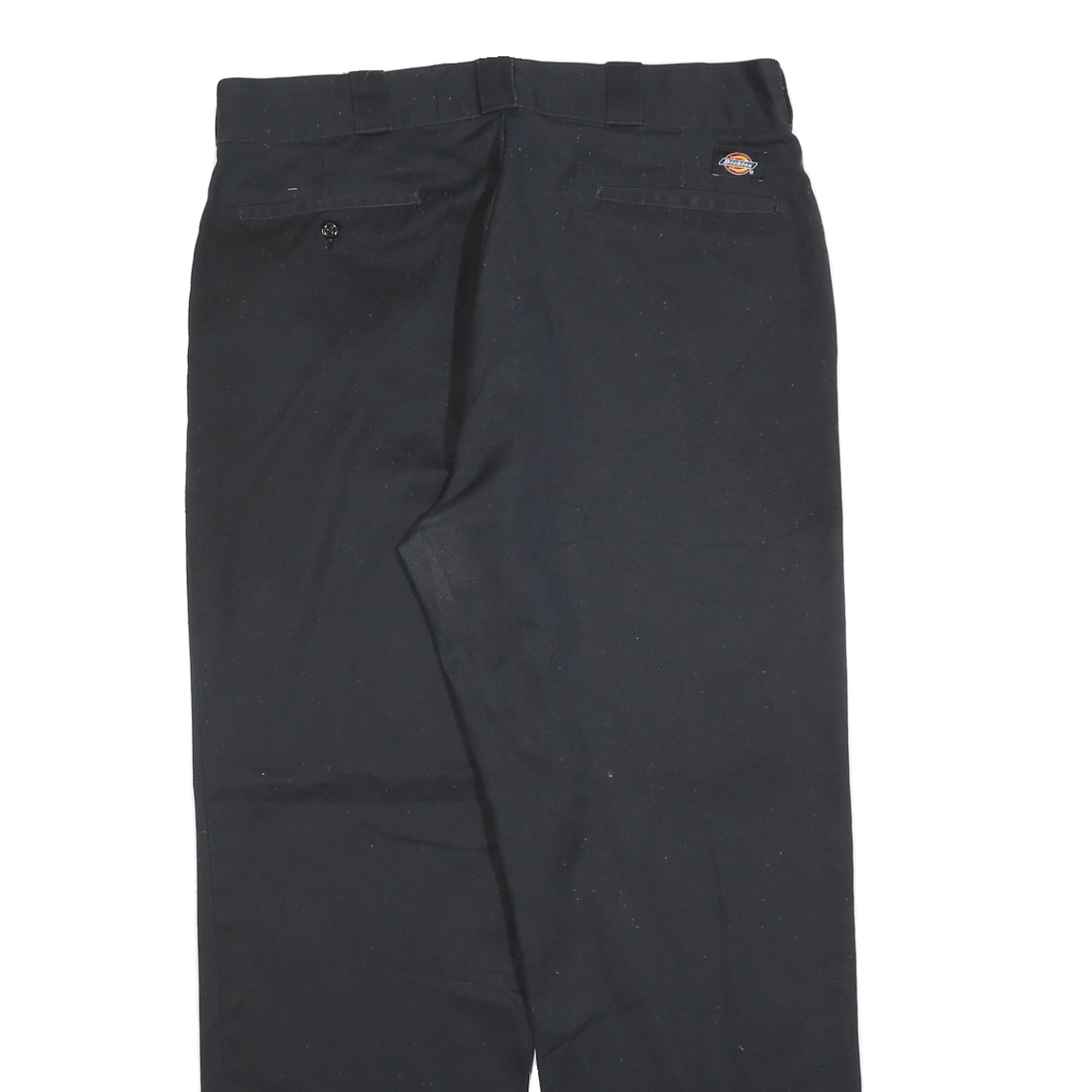 DICKIES Mens Cotton Blend Black Regular Fit Straight Leg Trousers W36 L30