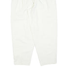 Womens White Regular Fit Cotton Blend Trousers W32 L28 Zip Closure
