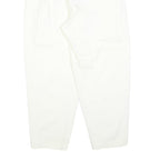 Womens White Regular Fit Cotton Blend Trousers W32 L28 Zip Closure