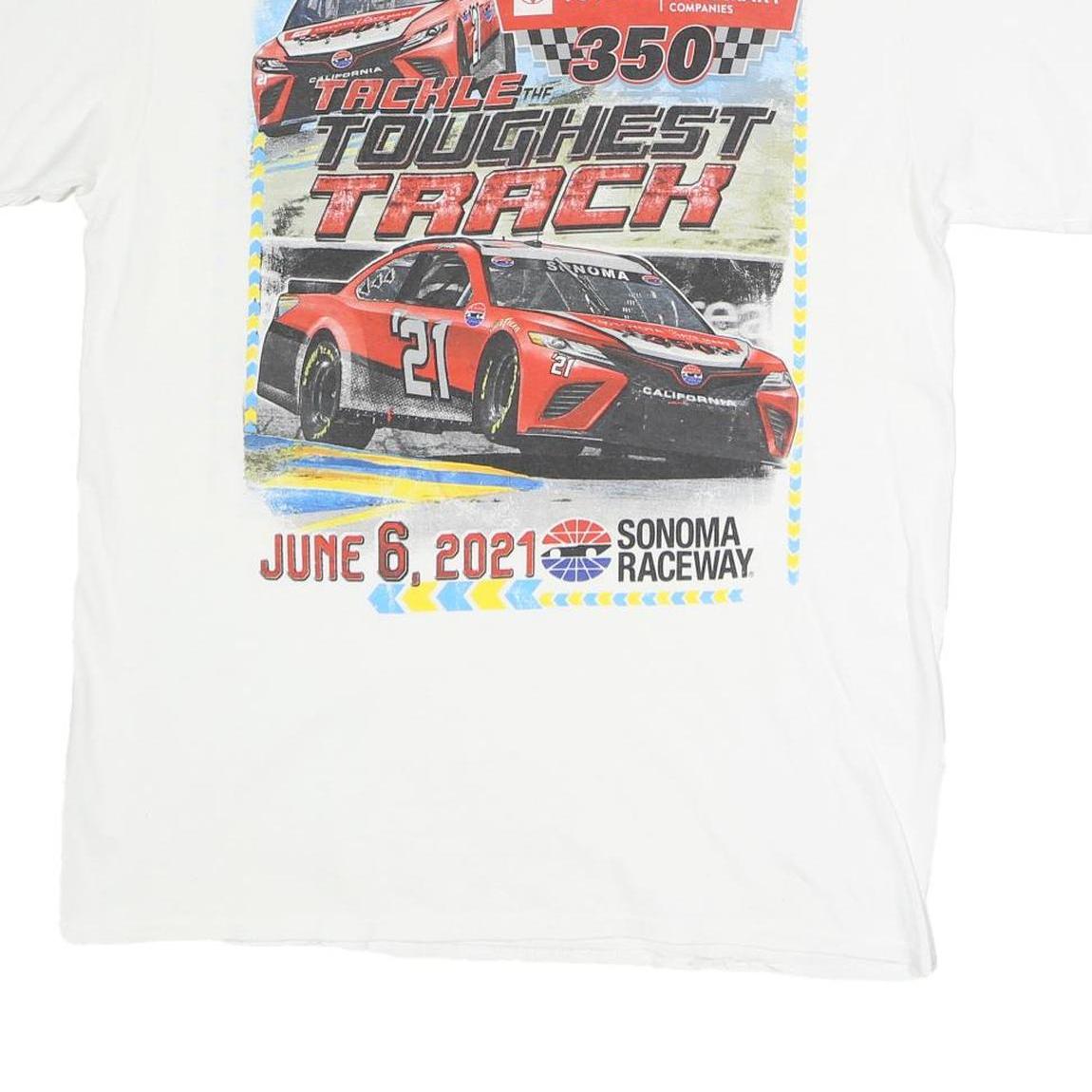 DELTA PRO WEIGHT Mens White Toyota Sonoma Raceway Graphic T-Shirt L Short Sleeve