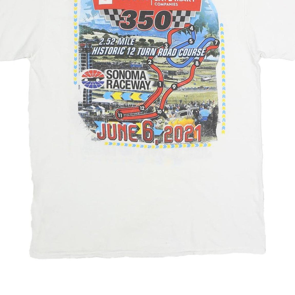 DELTA PRO WEIGHT Mens White Toyota Sonoma Raceway Graphic T-Shirt L Short Sleeve