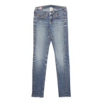 TRUE RELIGION Womens Slim Blue Denim Raw Slim Skinny Jeans W24 L29 Classic