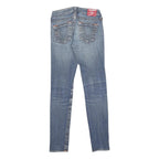 TRUE RELIGION Womens Slim Blue Denim Raw Slim Skinny Jeans W24 L29 Classic