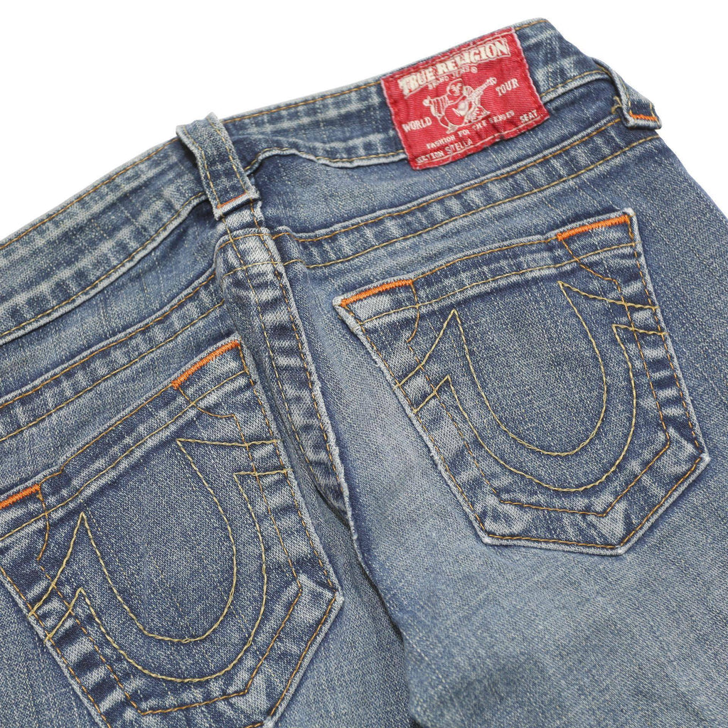 TRUE RELIGION Womens Slim Blue Denim Raw Slim Skinny Jeans W24 L29 Classic