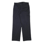 ODEVA Mens Regular Fit Black Cotton Blend Trousers W30 L29 Classic Zip Closure