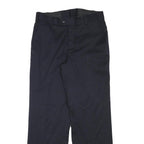 ODEVA Mens Regular Fit Black Cotton Blend Trousers W30 L29 Classic Zip Closure