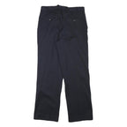 ODEVA Mens Regular Fit Black Cotton Blend Trousers W30 L29 Classic Zip Closure