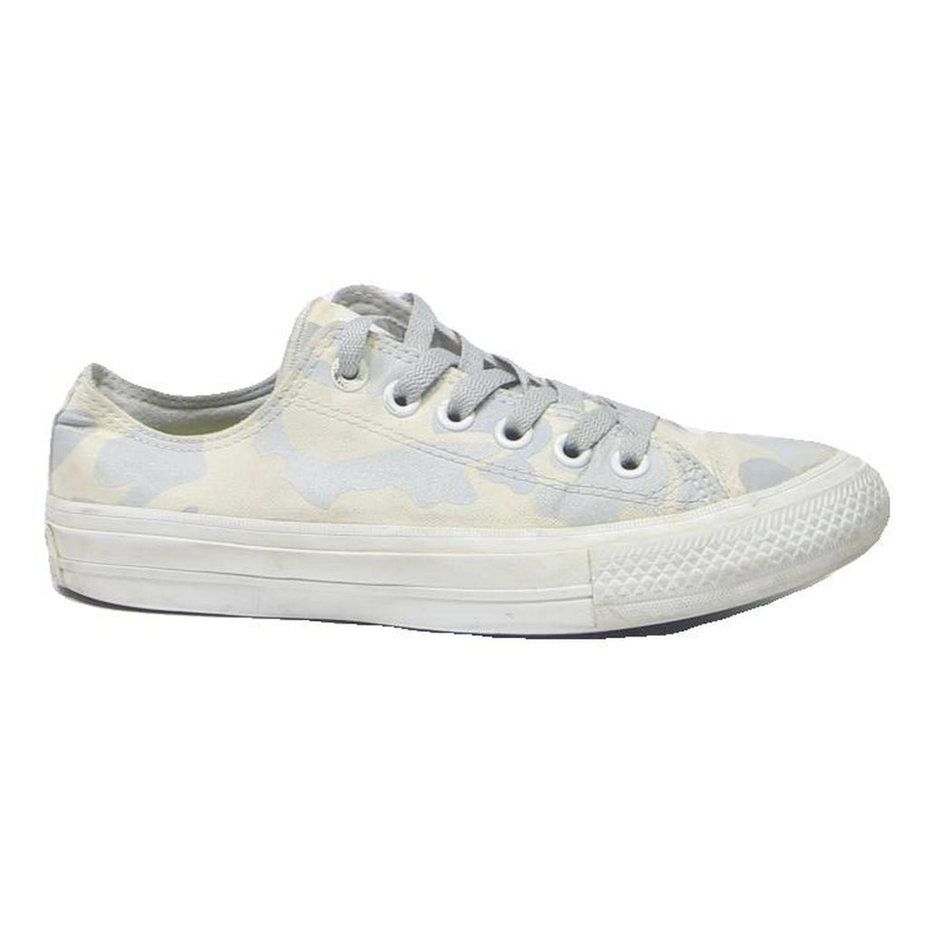 CONVERSE Chuck Taylor All Star Womens Low Top Trainers White & Grey Canvas UK