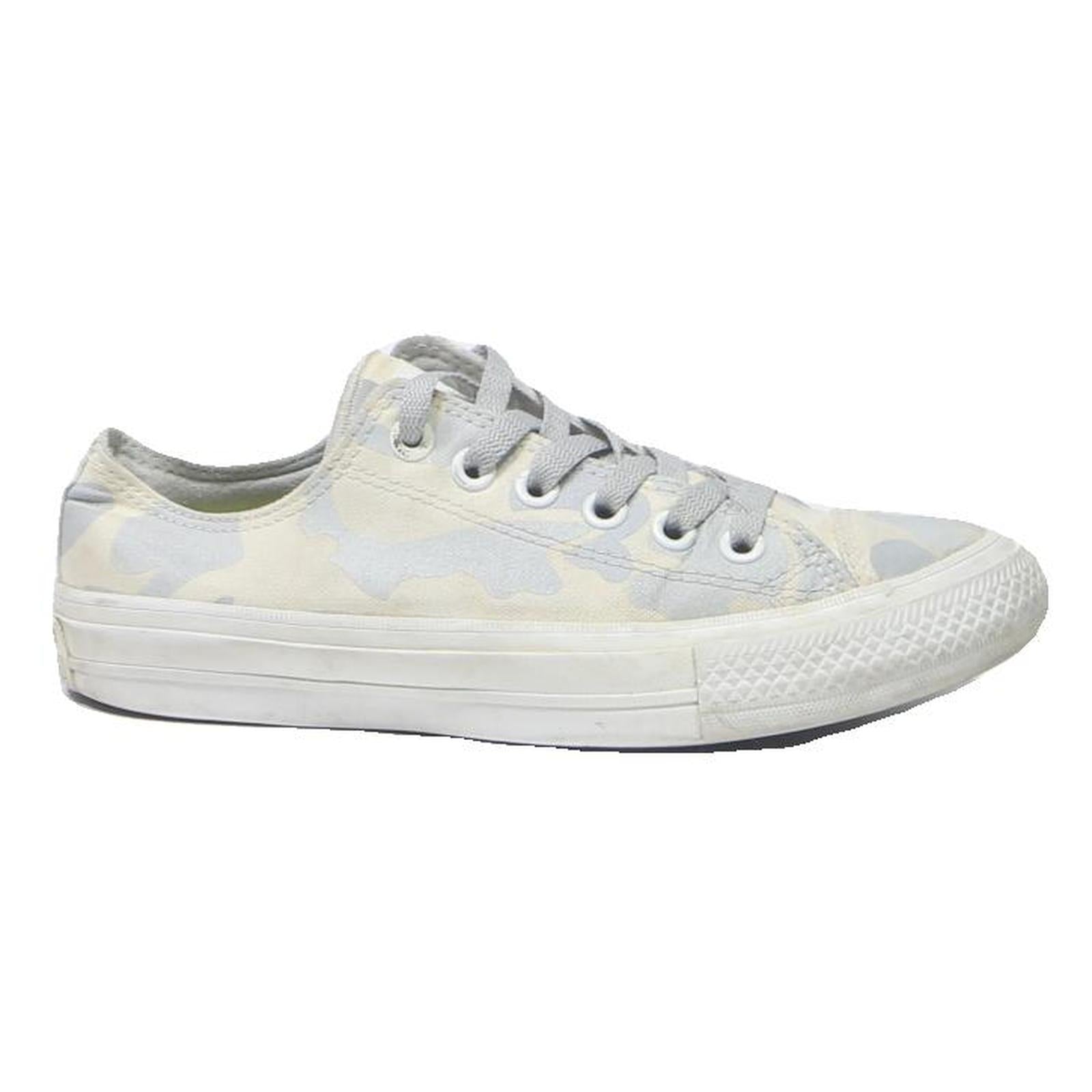 CONVERSE Chuck Taylor All Star Womens Low Top Trainers White & Grey Canvas UK