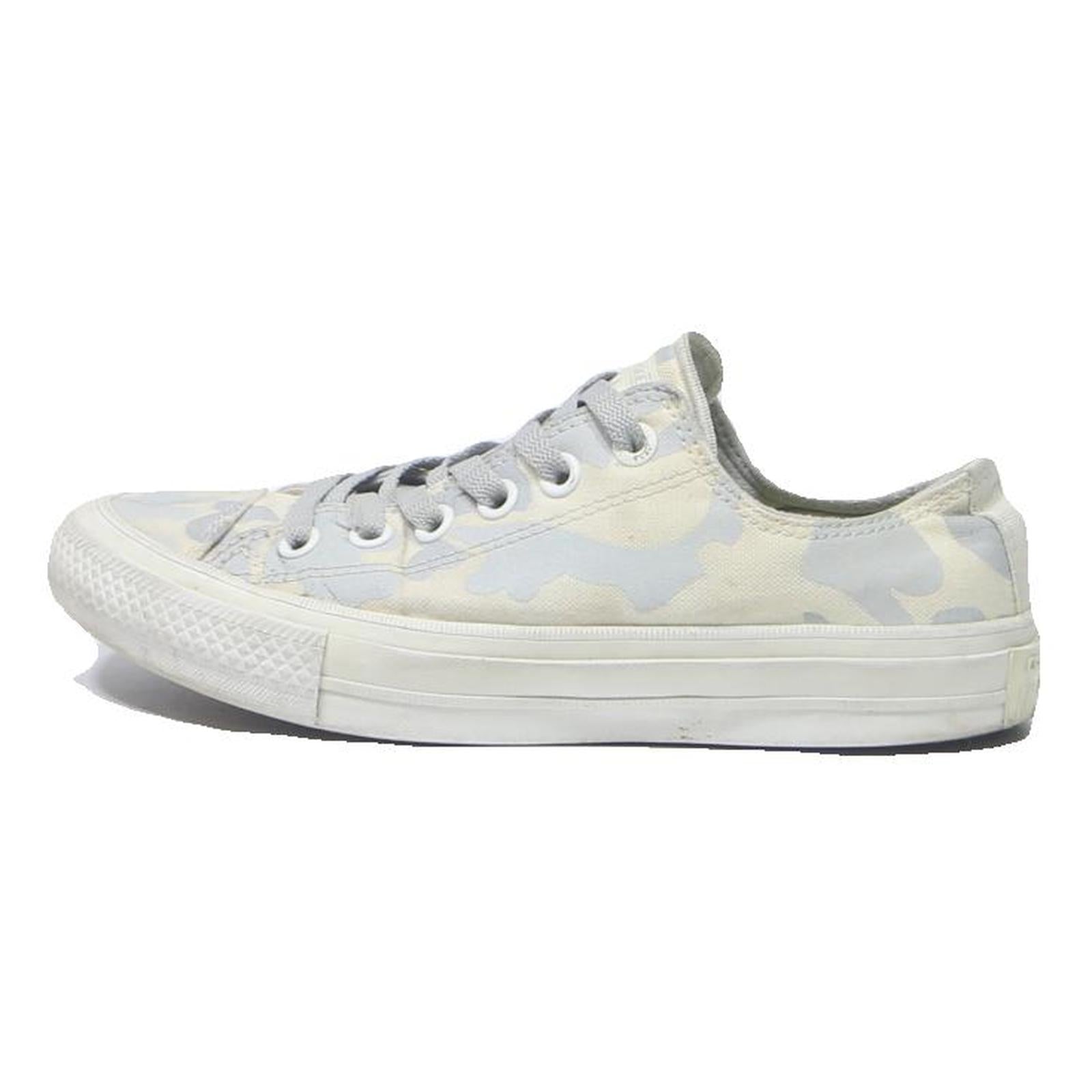CONVERSE Chuck Taylor All Star Womens Low Top Trainers White & Grey Canvas UK