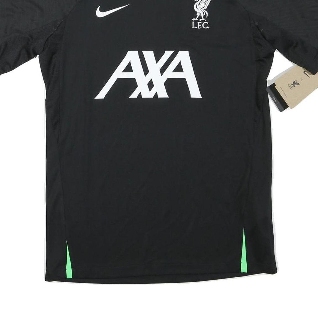 NIKE Mens Black & Green Liverpool Football Shirt S Short Sleeve Crew Neck