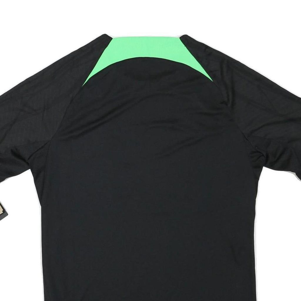 NIKE Mens Black & Green Liverpool Football Shirt S Short Sleeve Crew Neck