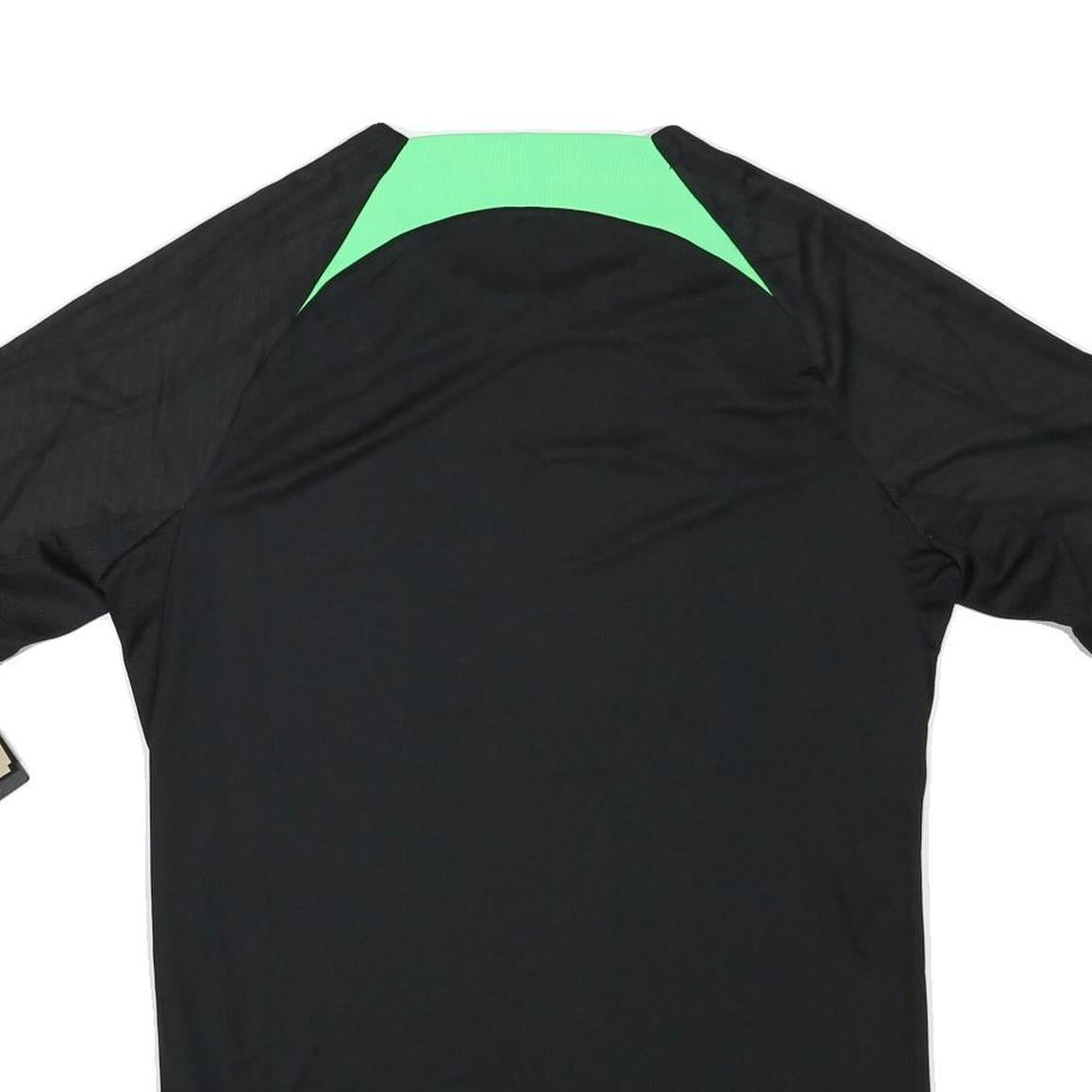 NIKE Mens Black & Green Liverpool Football Shirt S Short Sleeve Crew Neck