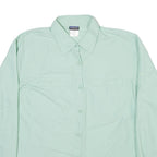 PATAGONIA Womens Plain Shirt Green Nylon Long Sleeve UK 12