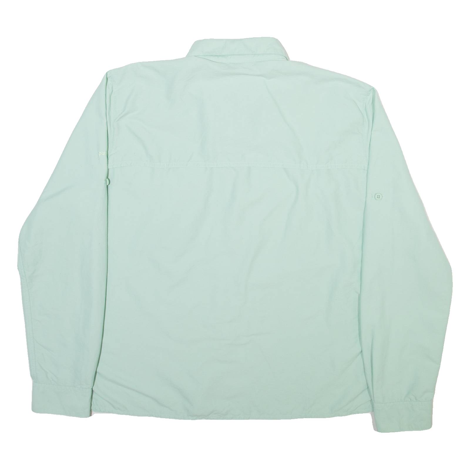 PATAGONIA Womens Plain Shirt Green Nylon Long Sleeve UK 12