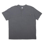 DICKIES Mens Grey Workwear Pocket Henley T-Shirt XL Short Sleeve Crew Neck