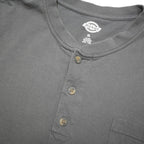 DICKIES Mens Grey Workwear Pocket Henley T-Shirt XL Short Sleeve Crew Neck